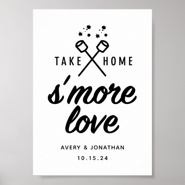 Affiche S'more Love 5x7 Symbole de mariage préféré (Devant)