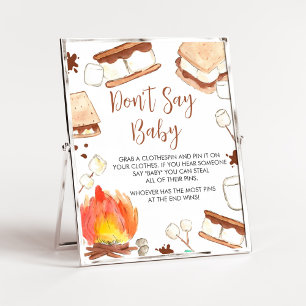 Affiche S'mores Baby shower de camping Ne pas dire bébé