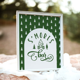 Affiche S'mores Bar Capming Un Joyeux anniversaire de Camp