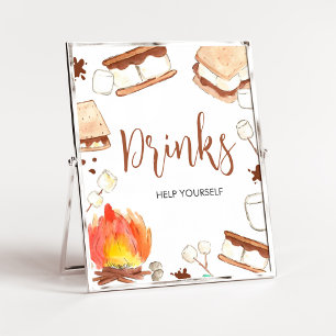 Affiche S'mores Camping Baby shower Boissons