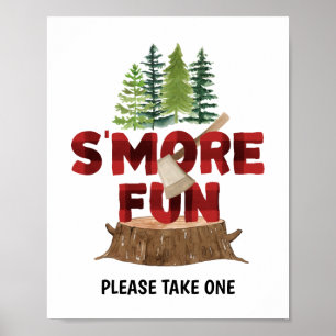 Affiche Smores Lumberjack Symbole d'anniversaire
