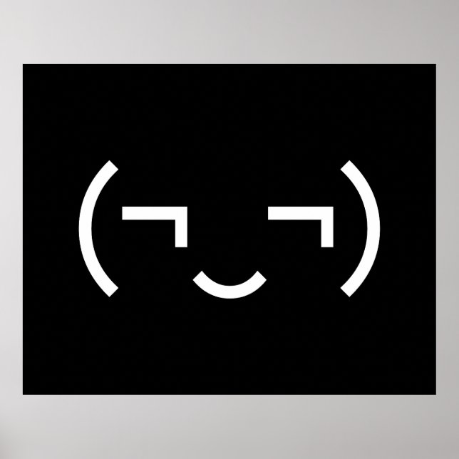 Affiche Smug Emoticon (‿MD) Kaomoji japonais (Devant)