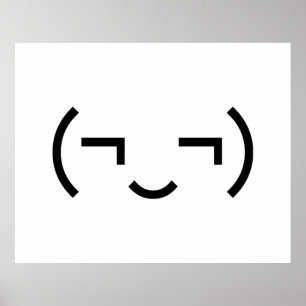 Affiche Smug Emoticon (‿MD) Kaomoji japonais