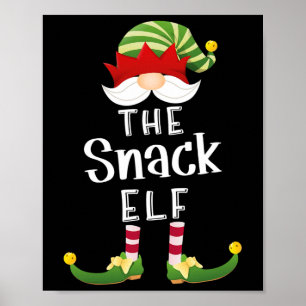 Affiche Snack Elf Group Noël Funny Pajama Party