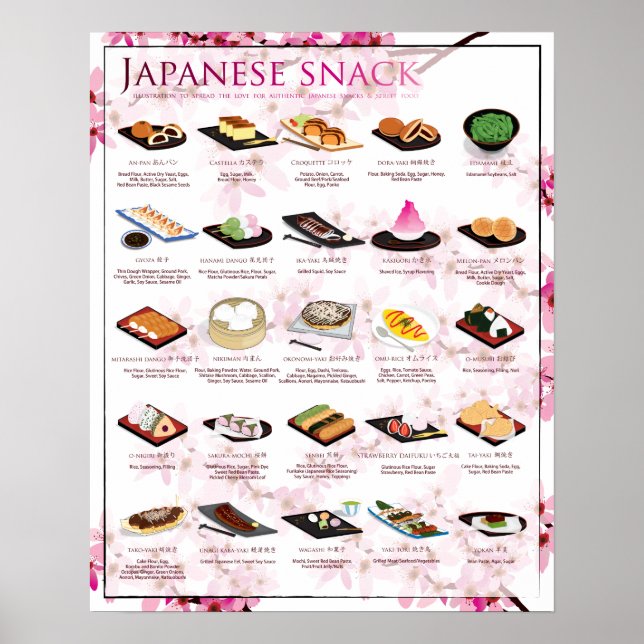 AFFICHE SNACK POSTER, 16X20, ARRIÈRE - PLAN SAKURA (Devant)