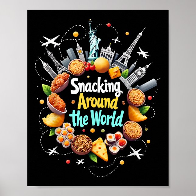 Affiche Snacking Autour Du Monde Fast Food Travel Travele (Devant)