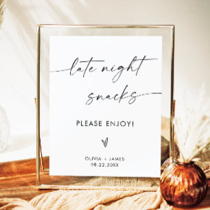 Affiche Snacks de fin de nuit Signal Mariage, Snack Bar Ma