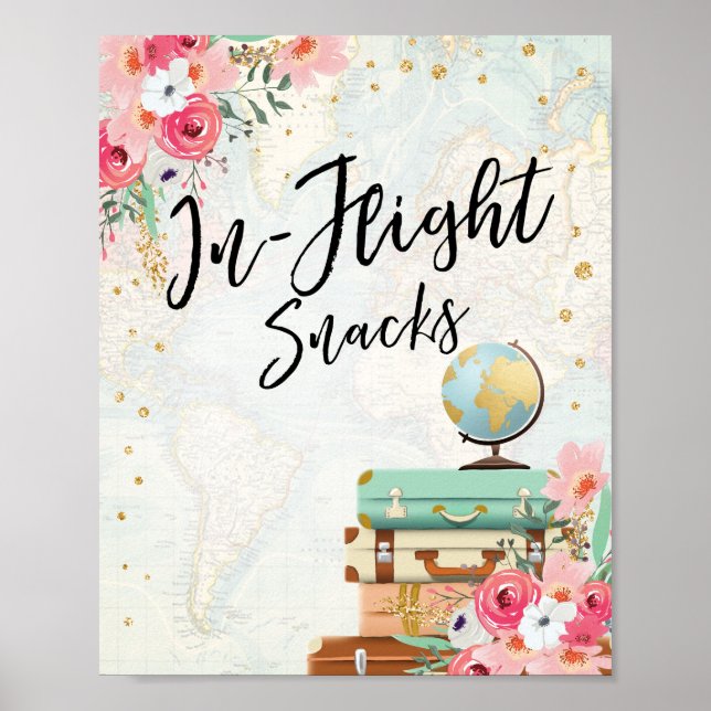 Affiche Snacks en vol Panneau bar Voyage Douche Aventure (Devant)