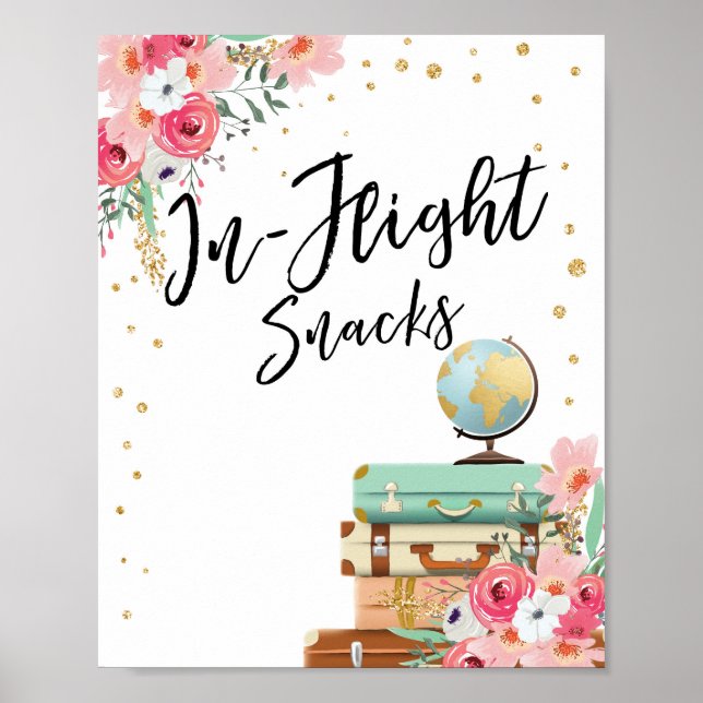 Affiche Snacks en vol Panneau bar Voyage Douche Aventure (Devant)