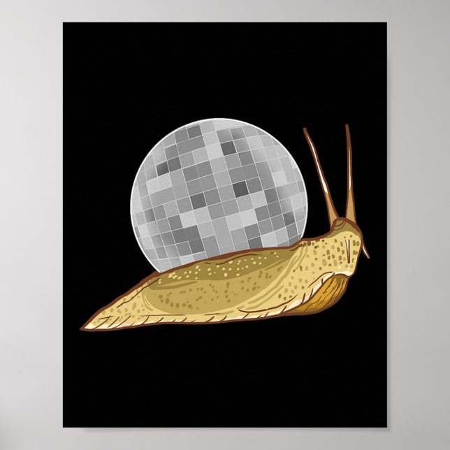 Affiche Snail Disco Ball Funny Crystal Shell Amoureux des  (Devant)