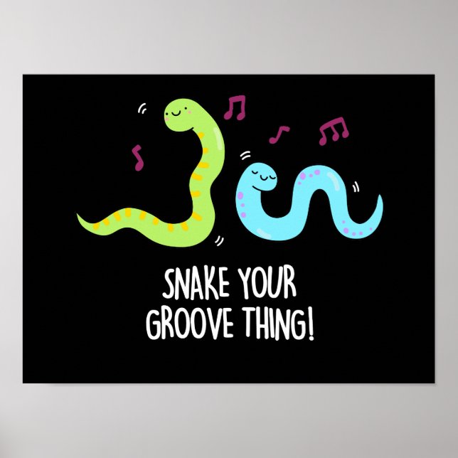Affiche Snake Your Groove Thé Disco Worm Pun Dark BG (Devant)