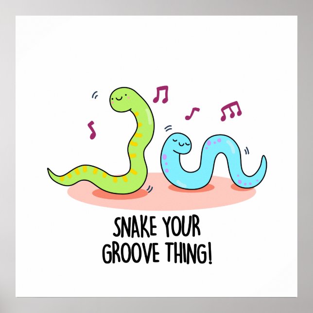 Affiche Snake Your Groove Thé Drôle Disco Worm Pun (Devant)