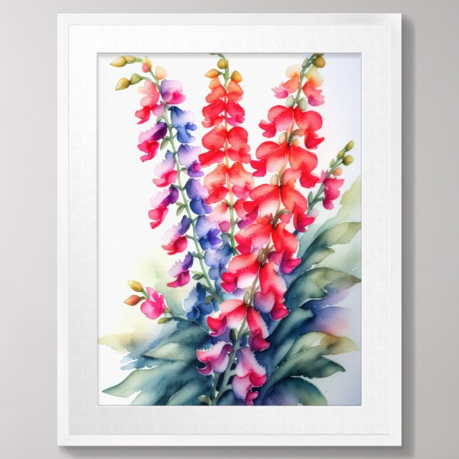Affiche Snapdragons de peinture aquarelle (Créateur téléchargé)