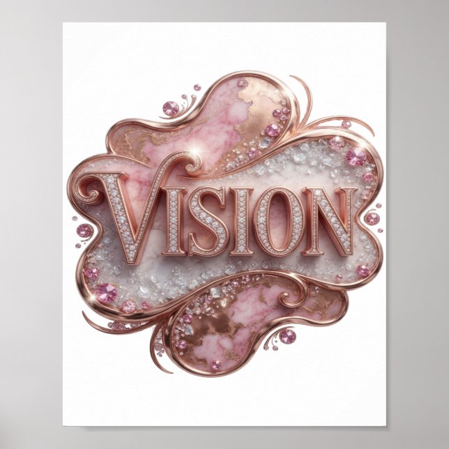 Affiche Snappy Gold VISION 3D Art de texte (Devant)