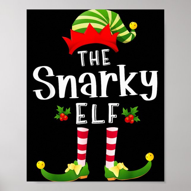 Affiche Snarky Christmas Elf Matching Pajama X-mas Party  (Devant)