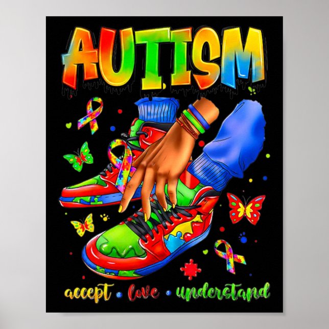 Affiche Sneaker Autism Accept Love Understand Autism Aware (Devant)
