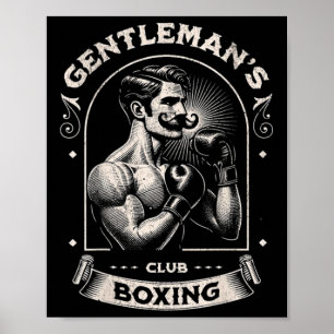 Affiche #snirt Gentleman's Boxing Club Rétro avec boîte mo