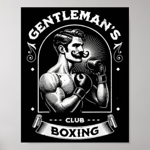 Affiche #snirt Gentleman's Boxing Club Rétro avec boxeur m
