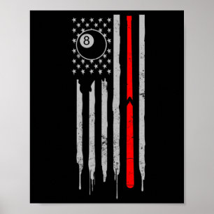 Affiche Snooker Design 4 juillet Patriotique US Américain