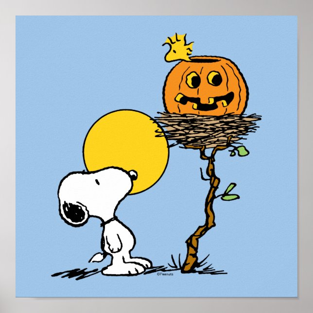 Affiche Snoopy & Bois Nid Avec Jack O'Lantern (Devant)