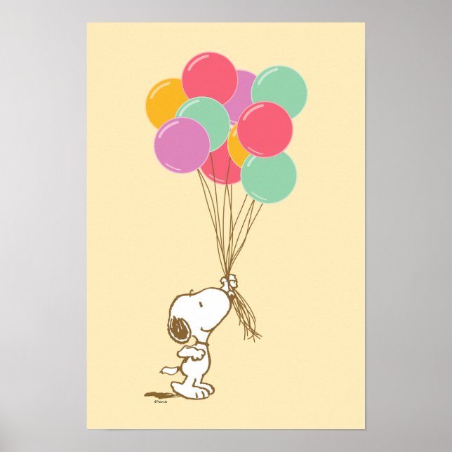 Affiche Snoopy et ballons (Devant)