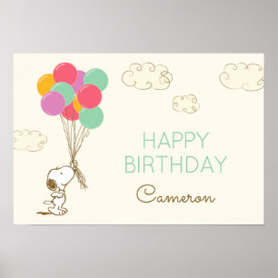 Affiche Snoopy et Ballons Anniversaire