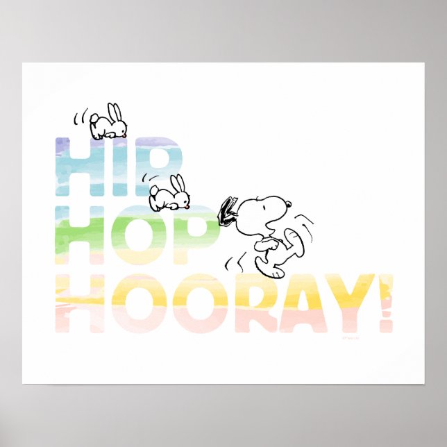 Affiche Snoopy Hip hop Hooray Pâques (Devant)