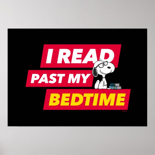 Affiche Snoopy "I Read Past My Bedtime" (Devant)