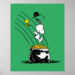 Affiche Snoopy Jumping dans le pot d'or