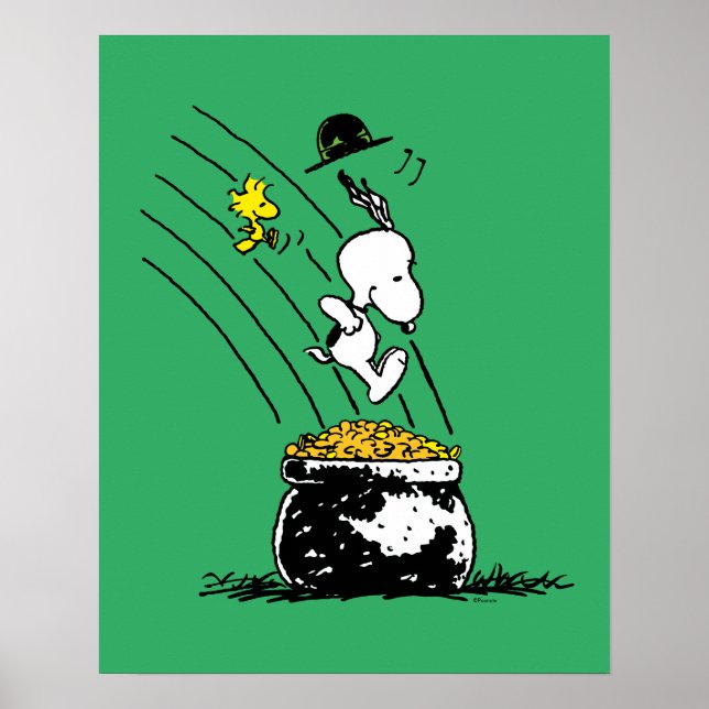 Affiche Snoopy Jumping dans le pot d'or (Devant)