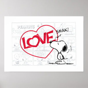 Affiche Snoopy "Love" bande dessinée graphique