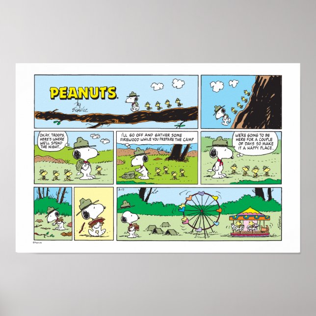 Affiche Snoopy & ses amis | Faire du camping (Devant)