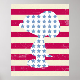 Affiche Snoopy Vintage Stars & Stripes