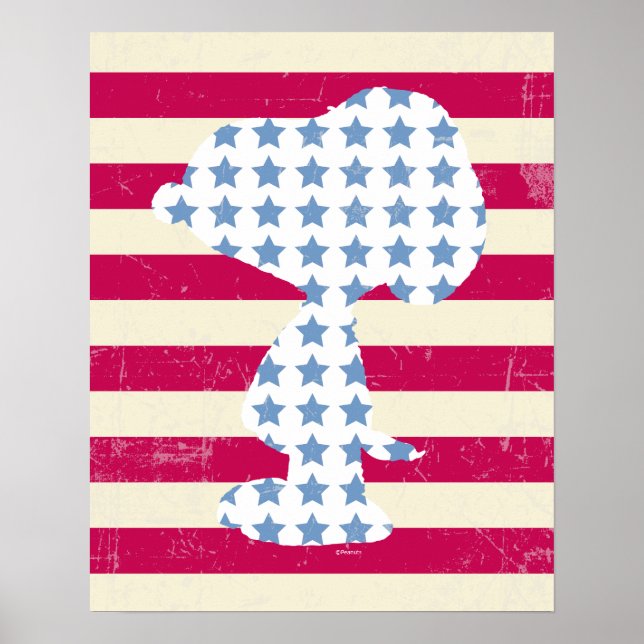 Affiche Snoopy Vintage Stars & Stripes (Devant)