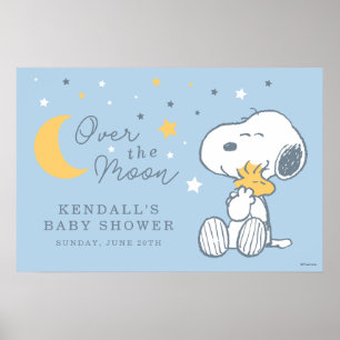 Affiche Snoopy & Woodstock Fête de Naissance Over the Mo