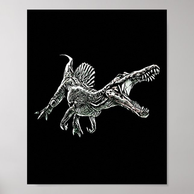 Affiche Snosaurus Motif Dinosaur Prehistoric Predator Dino (Devant)