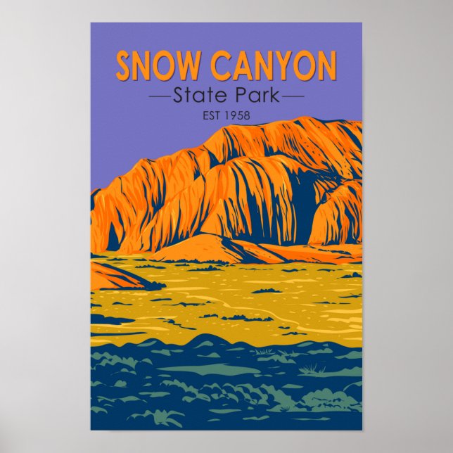 Affiche Snow Canyon State Park Utah Vintage (Devant)