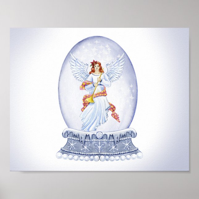 Affiche Snow globe with angel illustration (Devant)