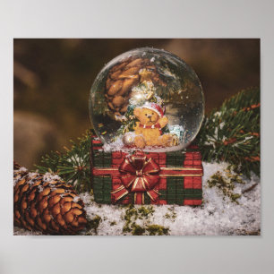 Affiche Snow globe with cute Bear