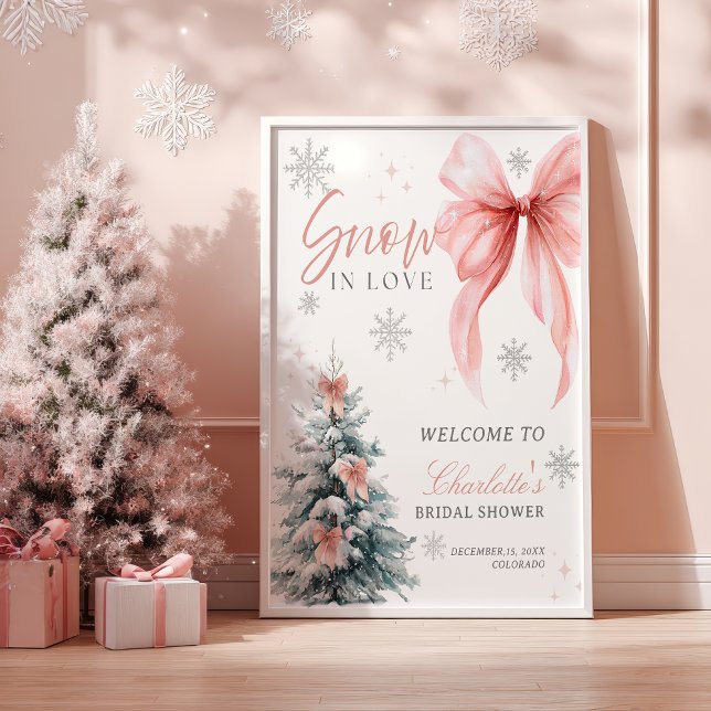 Affiche Snow in Love Winter Wonderland Bridal Shower (Snow in Love Winter Wonderland Bridal Shower Poster)
