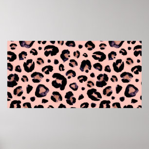 Affiche Snow Leopard noir gris beige arrière - plan sans c