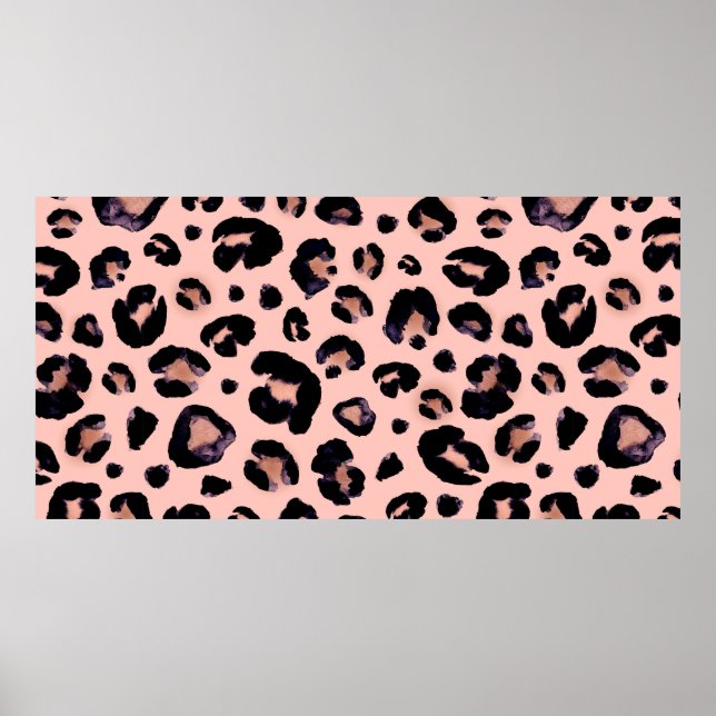 Affiche Snow Leopard noir gris beige arrière - plan sans c (Devant)