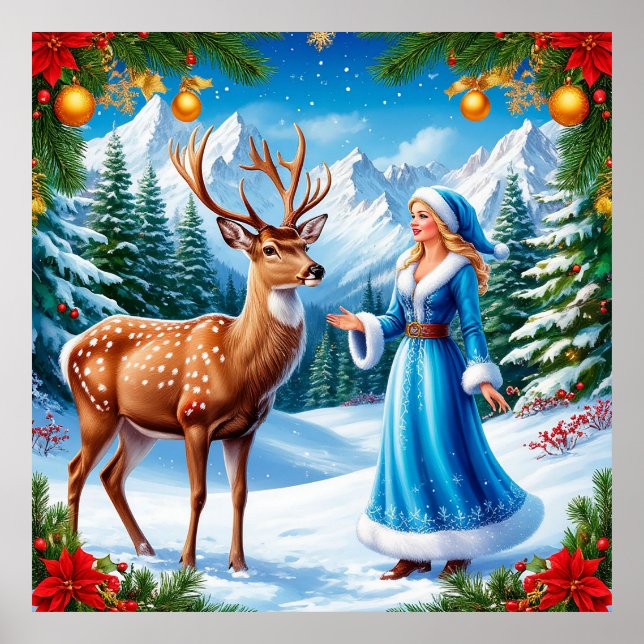 Affiche Snow Maiden Enchanter La Scène D'Hiver (Devant)