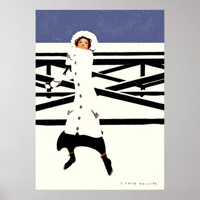 Affiche Snowball Fight Fadeaway Girl Par C Coles Philllips (Devant)
