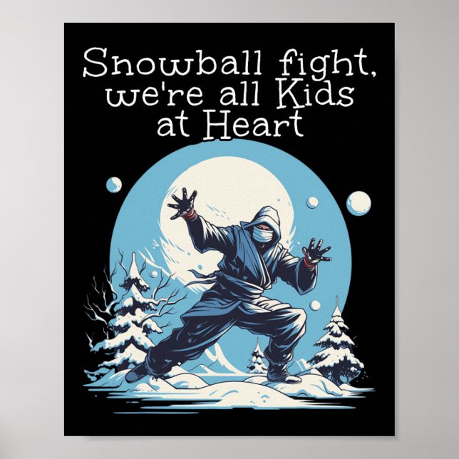 Affiche Snowball Sport D'Hiver Avec Ninjas Pour Snowballer (Devant)