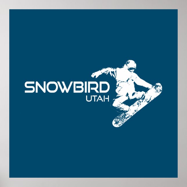 Affiche Snowbird Utah Snowboardeur (Devant)