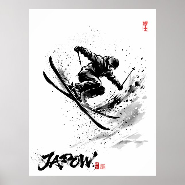 Affiche Snowboard Brush Art - Skier Slush (Devant)