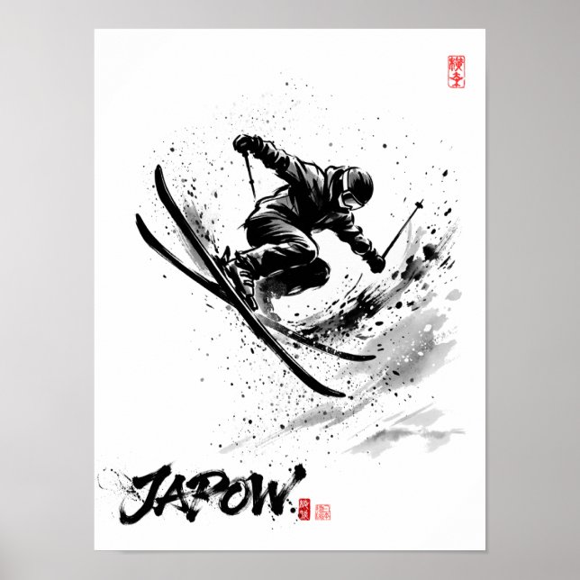 Affiche Snowboard Brush Art - Skier Slush (Devant)