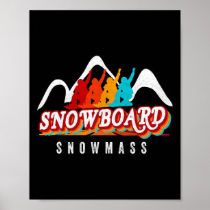 Affiche Snowboard Co Fun Ski Colorado Mountain Sn