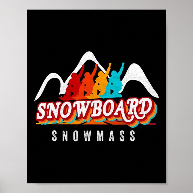 Affiche Snowboard Co Fun Ski Colorado Mountain Sn (Devant)